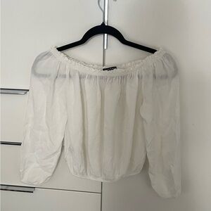 Brandy Melville White Puff Sleeve Blouse